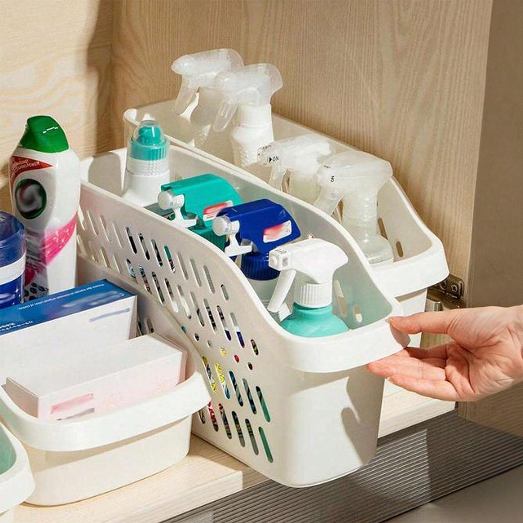 1 Stück Kunststoff Schrank Aufbewahrungsbox, Küchenspüle Untergestell Organizer Korb mit Rädern zur Aufbewahrung kleiner Gegenstände