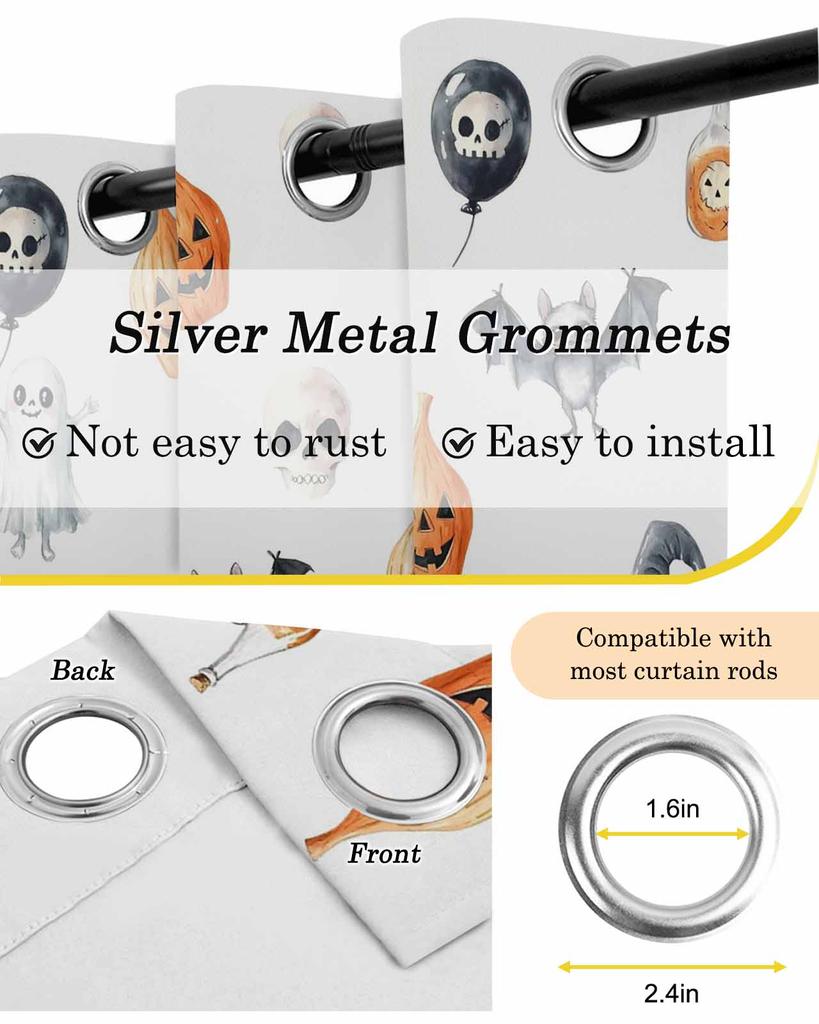 Modern Window Curtains for Living Room Halloween Pumpkin Ghost Curtains for Child Bedroom Kitchen Decor Blinds Drapes