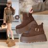 NEW Designer Platform Ankle Boots Woman Suede Shoes Warm Snow Boot Woman 2026 Winter Trend Fashion Walking boot