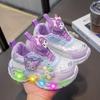 Girls' Cartoon Kuromi Light-Up Sneakers with Soft Sole (2024 Autumn)