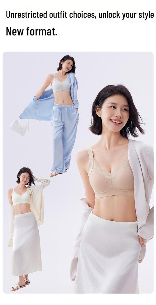 Seamless Jelly Soft Support Bra for Women - Comfortable, Wire-Free, Anti-Sag, Plus Size, Breathable, and Smooths Underarm.