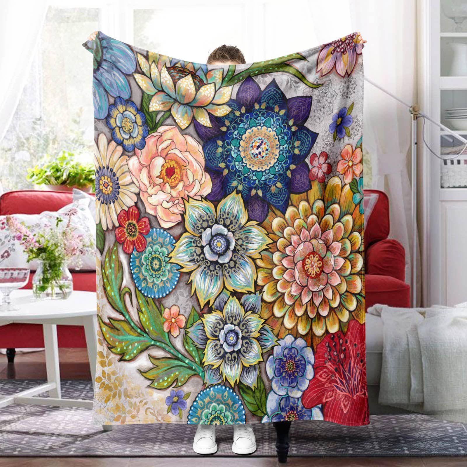 

Bohemian mandala digital-printed polyester Bedroom velvet flannel cover blanket Fleece soft sofa cover blankets for beds 75x90cm