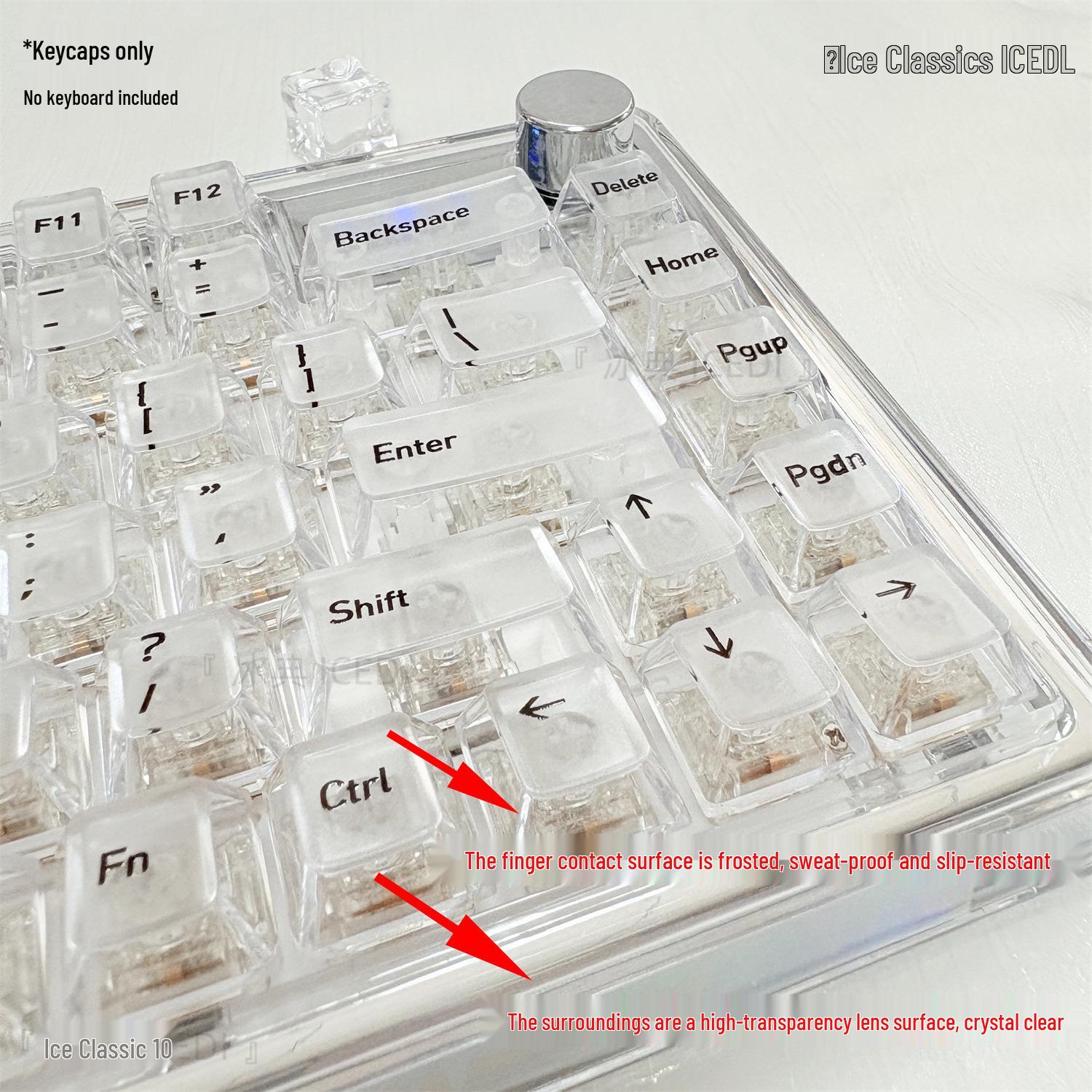 Ice Palace Aurora Frosted Sweatproof Crystal Mechanical Keyboard Keycaps