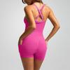 Women's Fashionable Solid Color Round Neck Tight Back Yoga Suit Yoga Jumpsuit