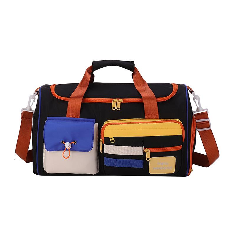 Contrasting color travel bag Large capacity dry and wet separation Lightweight duffel bag Short business trip Portable sports fitness bag