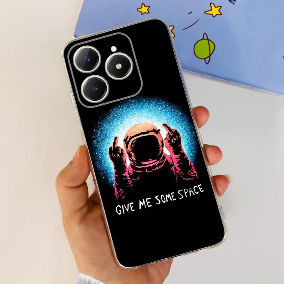 For Realme C63 4G 2024 Case RMX3939 Cover Cute Love Heart Soft Clear Silicone Protective Cases For Realme C61 4G C 61 C 63 Funda