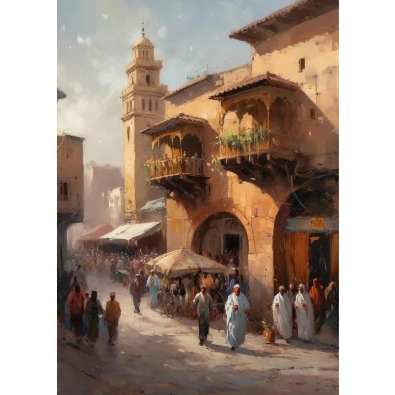 Beauty Romance Townscape Posters Marrakech Morocco Italy City of Water Prints Canvas Painting Wall Art Pictures Home Room Decor