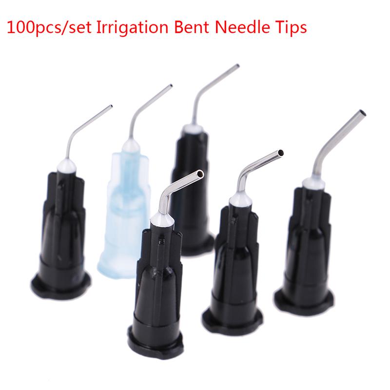 100X seringues à aiguille coudée pour irrigation dentaire Flow Dentals