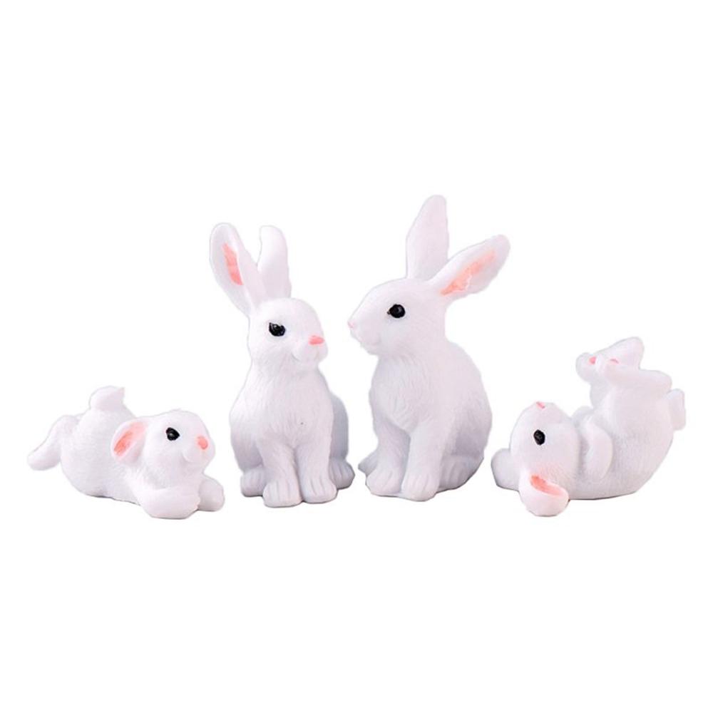 Bunny Rabbit Ornaments Animal Craft DIY Miniature Fairy Garden Supplies Figurine Easter