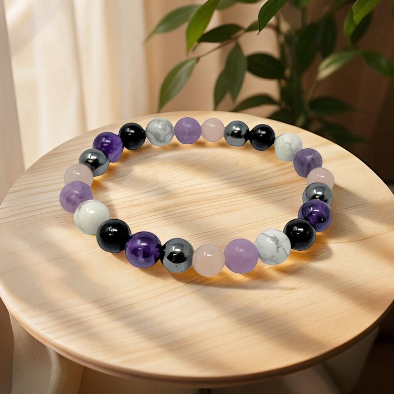 Unisex White & Turquoise Volcanic Stone Beaded Bracelet - Women's Fashion Trend.