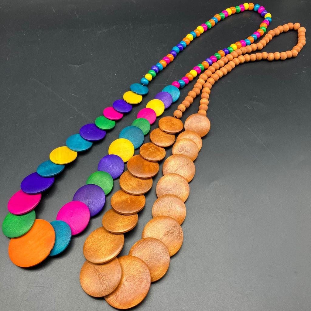 Collana in Legno Stile Africano Retrò Bohemien