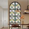 Non-Adhesive Lattice Window Film Rainbow Pattern Privacy Window Film  for Windows Doors Sidelight