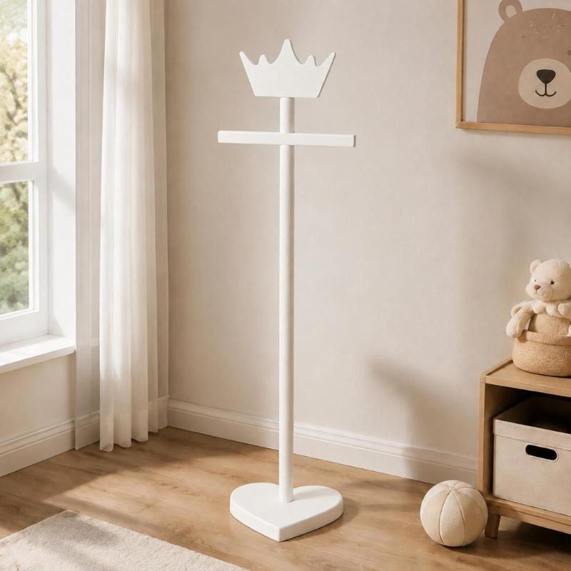 Wooden Baby Clothing Rack 2-Pack, Freestanding Hanging Stations, Baby Shower Centerpiece, Display Stand Hanger for Coat, Dresses, Uniforms, Hats, and