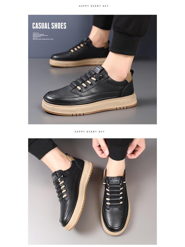 2024 Autumn Men's Soft Leather Casual Shoes: Trendy, Versatile, and Comfortable