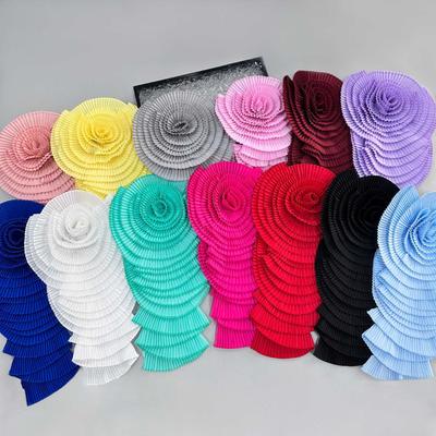 Gevouwen Handgemaakte Driedimensionale Bloemen Accessoires Kleding Jurk Rok Grote Bloemen Decoratie Corsage Stofsticker Accessoires
