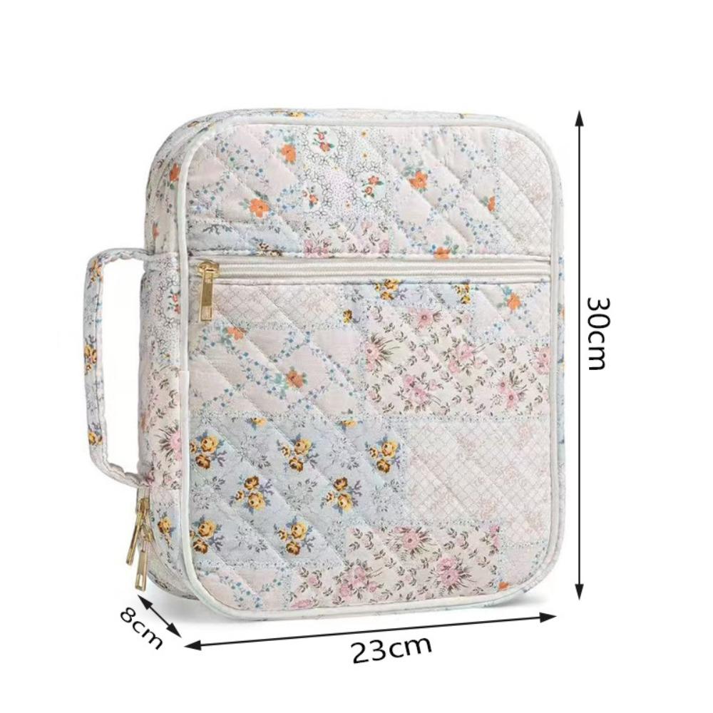 Quilted Bible Cover Case for Women with Pen Stickers Large Bible Case Zipper Pocket Protective Bible Carrying Case