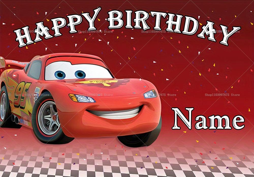 Customizable Disney Lightning McQueen backgrounds, children's birthday party decorations, photo background, baby shower banner, photo booth accessorie
