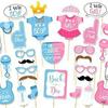 Gender Reveal Party Photo Props: Baby Style Mustache Set