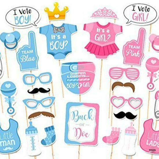 Gender Reveal Party Photo Props: Baby Style Mustache Set