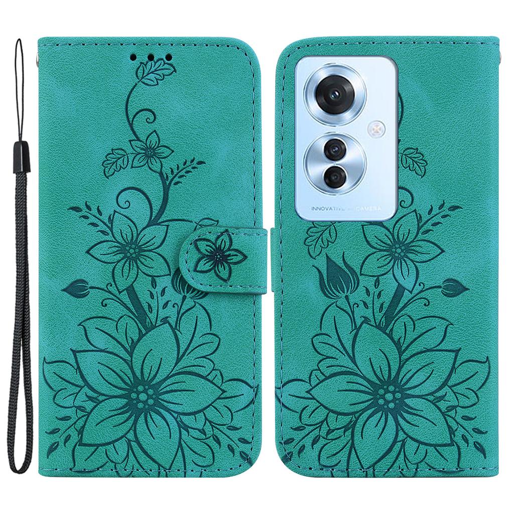 For Oppo Reno11 F 5G/F25 Pro 5G Case Phone Leather Wallet Lily Flower Imprint Full Protection Shell