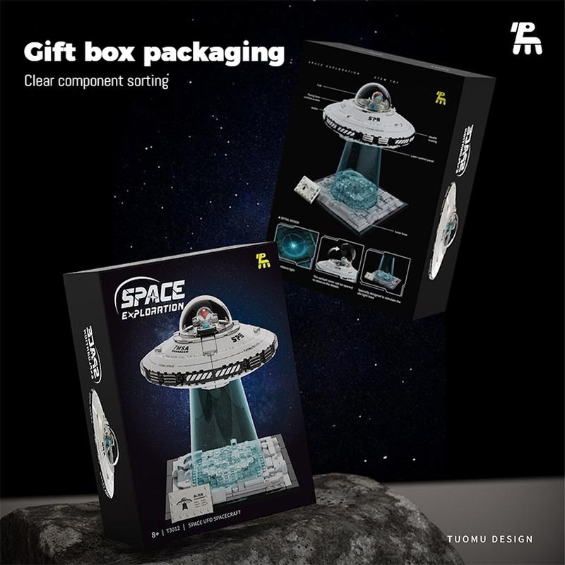 UFO Raumschiff Bausteine Set Hoher Schwierigkeitsgrad Montage Raumschiff Modell Pädagogisch Konstruktion Sammlerstück Ausstellungsspielzeug