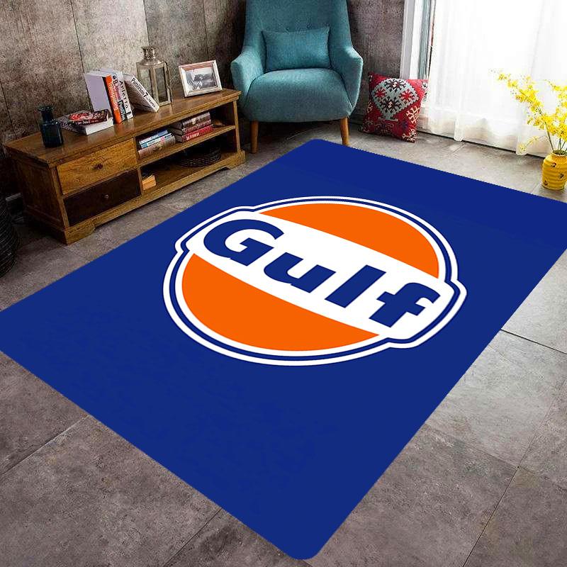 Tappeto con logo Gulf per soggiorno e camera da letto, tappetini per pavimenti, tappetino da bagno artistico, alla moda