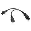 IEC 320 C6 Male to C5+C13 Female Splitter Adapter Cable Y Split Power Adapter Cord for Laptops Desk Lamps Speakers LCD