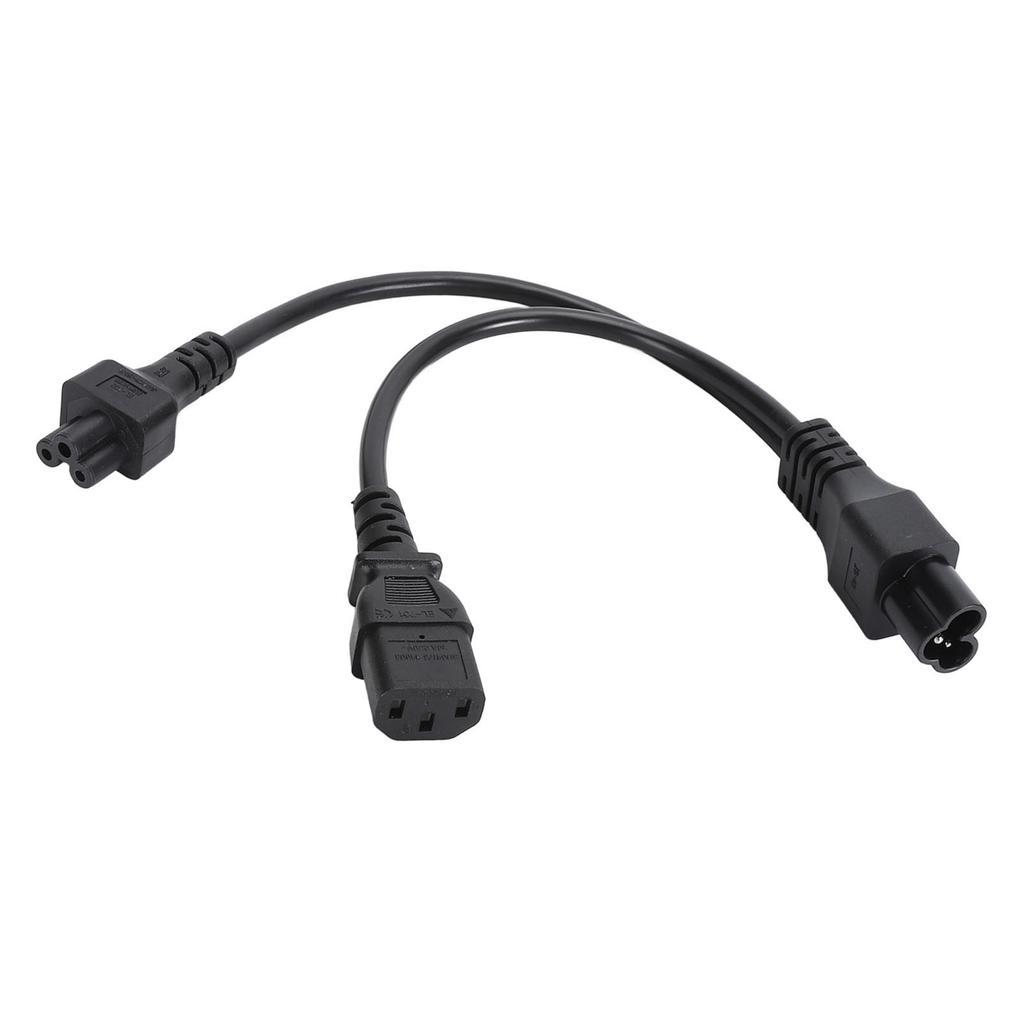 IEC 320 C6 Male to C5+C13 Female Splitter Adapter Cable Y Split Power Adapter Cord for Laptops Desk Lamps Speakers LCD