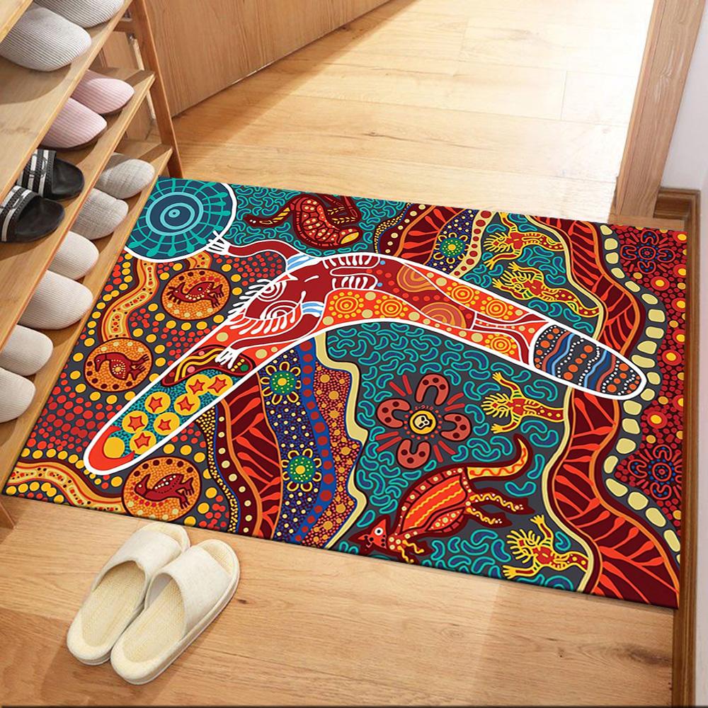 Aboriginal Art Dreamtime Floor Mats for Living Room, Bedroom and Room Decoration Are Suitable for Gifts.