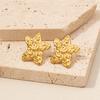 Kpop Fashion Irregular Round Shell Star Ear Studs For Women Men Accessories Never Fade Stainless Steel Earrings Boucle d’Oreille