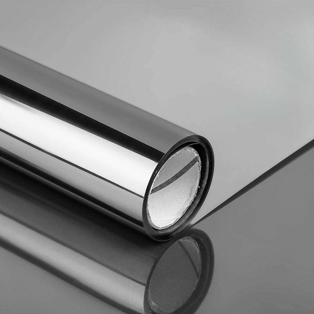 Atspindinti langų plėvelė, vienpusė sidabrinė veidrodinė stiklo plėvelė, šilumą kontroliuojanti stiklo vinilo lipdukų plėvelė nuo UV spindulių, apsauganti nuo saulės, ritinėlis