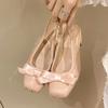 Moda Stile Francese Donna Pantofole Rosa da Ballo Estive Nuovi Arrivi Dolci Top Monopezzo con Bretella Pantofole Scarpe Basse Rosa da Donna