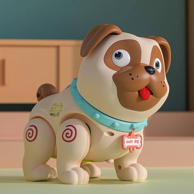 Children s Electric Pug Light & Sound Soothing Crawling Toy