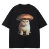 Streetwear Funny Cat Graphic T-Shirt Cotton Tshirt Unisex Tops Tees Short Sleeves T Shirt(3)