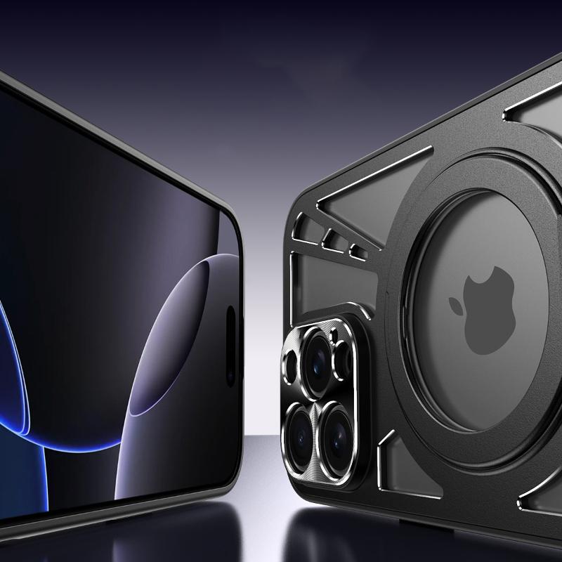 Magsafe Magnetic 360°Rotating Metal Bracket Ring Hollow Heat Dissipation Phone Case For iPhone 16 Pro Max 14 11 12 13 15 Pro Max