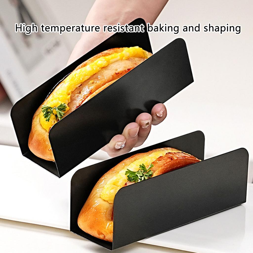 Set Of 4 U Shape Carbon Steel Bread Molds Lightweight Bread Baking Mould For Homemade Pork Chop Buns And Cookies In Oven