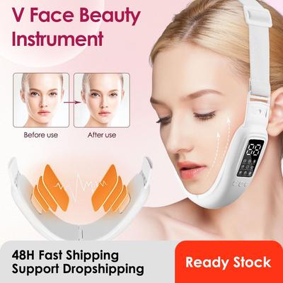 Microcurrent Face Lifting Machine V Face Dupla áll eltávolító EMS Arcmasszírozó Hot Compress Bőrfiatalító Beauty Device