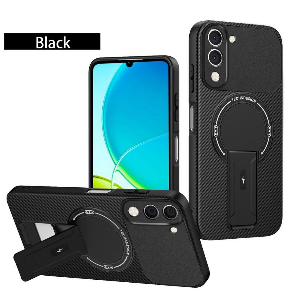 Carbon Fiber Invisible Stand Holder Built-in Magnetic Ring Case for VIVO Y04 Y39 Y29s Y19e VIVO V50 Lite V50 V50e V30 Pro Cover