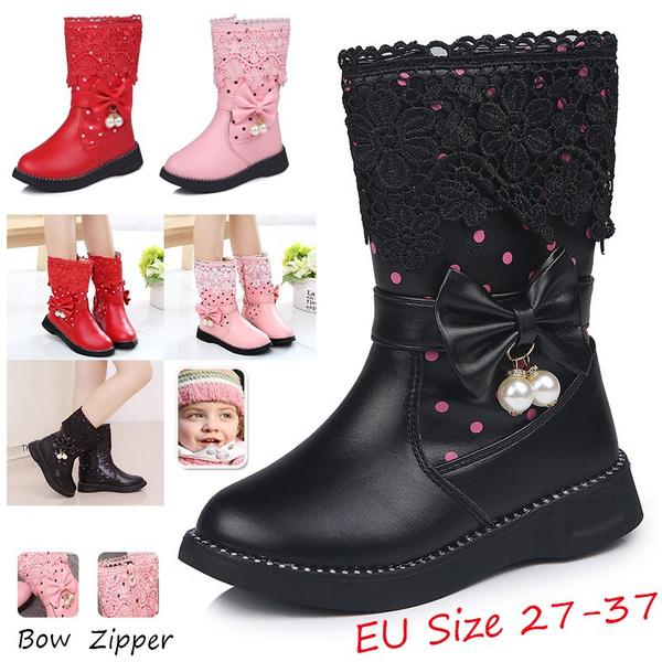 Girls Boots New Autumn Fashion Princess Kids Soft Sneakers Child Snow Boots Spring PU Leather Children Shoes Kids EU Size 27-37