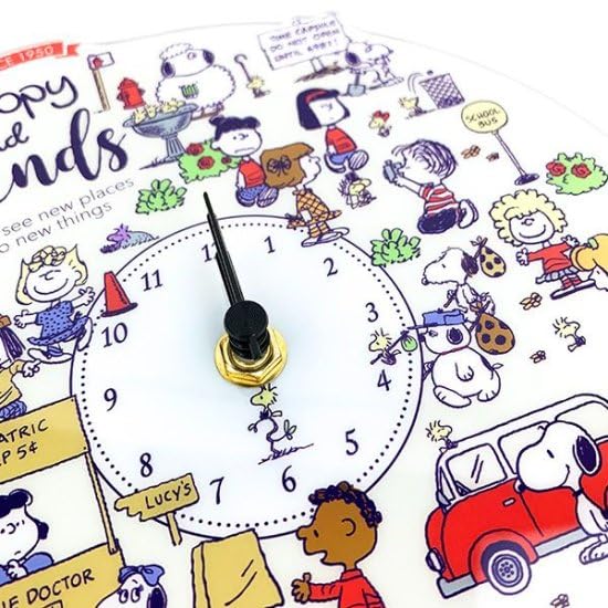 Marimo Craft Snoopy ALL PEANUTS Acrylic Clock, Clear, W19.6 x H20 x D0.3cm, SPZ-3201