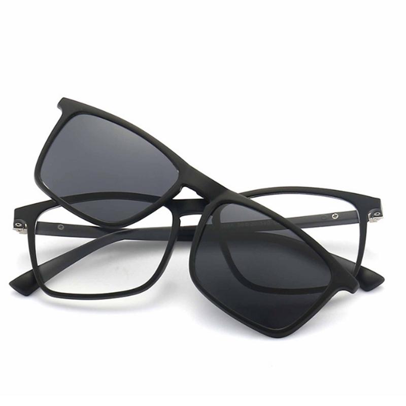 2249 Big Square TR90 Frame High Performance Thin Legs Magnet Clip Myopia Eyeglasses 0 -0.5 -1.0 -2.0 -3.0 -4.0 -5.0 To -6.0