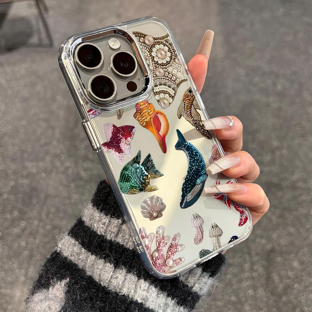 Summer Marine Life Phone Case for Samsung Galaxy S25 S24 S23 S22 S21 S20 Note20 FE Ultra Edge Plus 4G 5G Transparent Soft Cover