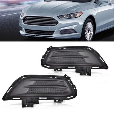 1 Pair Black Front Bumper Insert Fog Light Covers Trim For 2013-2016 Ford Fusion