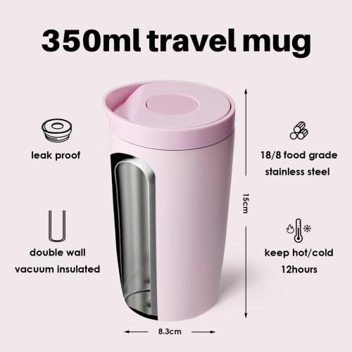 BOTTLE BOTTLE Tumbler, 350ml, One-Touch Closure, Leak-Proof, Vacuum Insulated, Thermos Mug for Coffee and Tea, Keeps Hot or Cold, Stainless Steel, Por