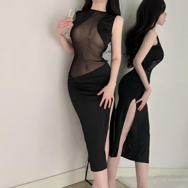 Sexy Underwear Women's Sexy Dress Long Dress Hip Skirt Nightclub Temptation Perspective Long Skirt Slim Skirt