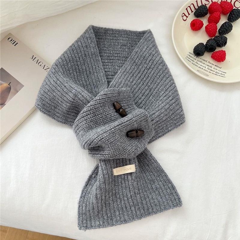 1Pc Knit Multi-functional Neck Brace Winter Button Korean Version Yarn False Collar Scarf