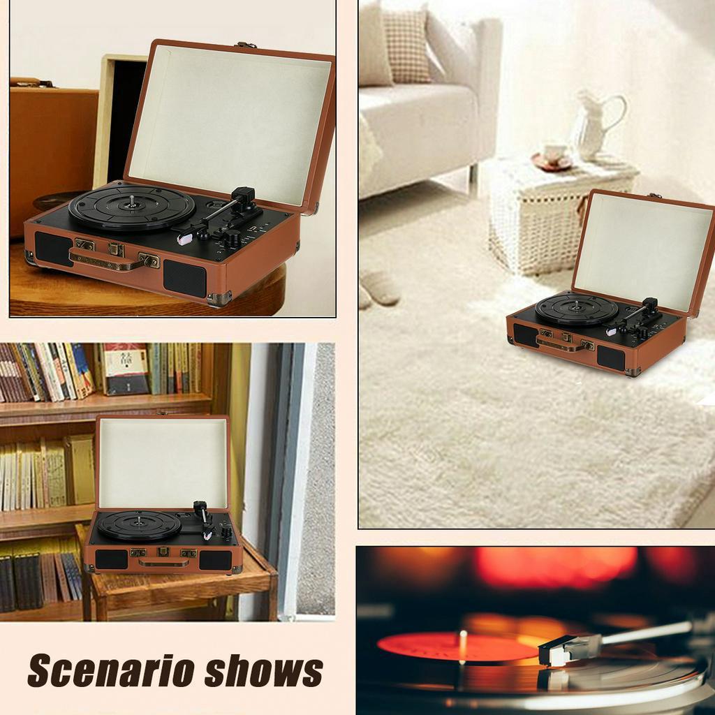 3-IN-1 For 33/45/78RPM Record Music Player Vinyl Record Player Turntable Speakers Vintage Phonograph Record Player Stereo Sound
