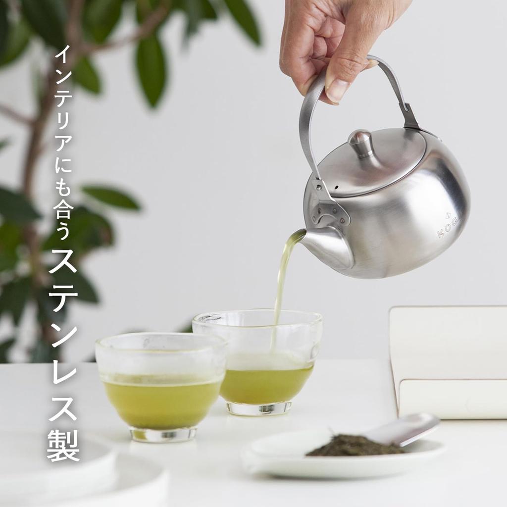 KOGU Teegeschirr Teekanne aus Edelstahl für 2 bis 3 mit Teematte Tsubame Sanjo Shimomura Planung [Hergestellt Japan] Stahl, unzerbrechlich, leicht, Tassen,