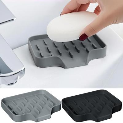 Soap Holder Shower Sponge Drainer Flexible Silicone Soap Drain Holder For Sink Kitchen Dishwasher Shower Bathtub