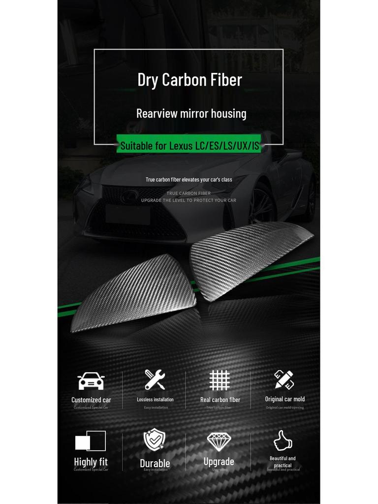 Autocolante Oglindă Retrovizoare din Fibră de Carbon Lexus ES/LS/LC
